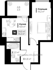 Buy an apartment, Geroiv-Maidanu-vul, Lviv, Frankivskiy district, id 4643548