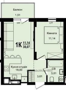 Buy an apartment, Roksolyani-vul, Lviv, Zaliznichniy district, id 5140618